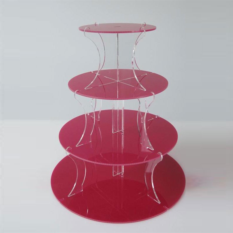 4 Tier Red Round Cupcake Stand