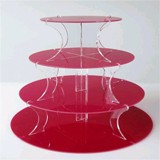 4 Tier Red Round Cupcake Stand